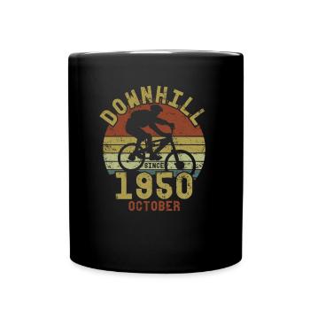 Birthday Downhill Bike Bike October 1950 - Full Colour Mug - black - Front