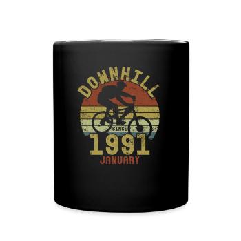 Birthday Downhill Bike Bike January 1991 - Full Colour Mug - black - Front