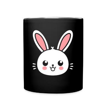 Kleiner Baby-Hase - Tasse einfarbig - Schwarz - Vorne