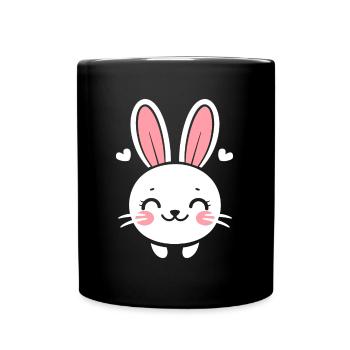 Kleiner Baby-Hase - Tasse einfarbig - Schwarz - Vorne
