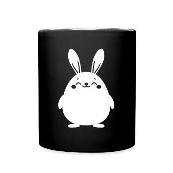 Kleiner Baby-Hase - Tasse einfarbig - Schwarz - Vorne