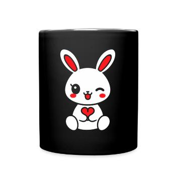 Kleiner Baby-Hase - Tasse einfarbig - Schwarz - Vorne