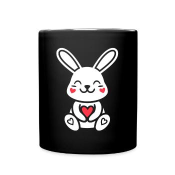 Kleiner Baby-Hase - Tasse einfarbig - Schwarz - Vorne
