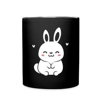 Kleiner Baby-Hase - Tasse einfarbig - Schwarz - Vorne