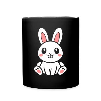 Kleiner Baby-Hase - Tasse einfarbig - Schwarz - Vorne