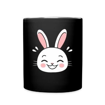 Kleiner Baby-Hase - Tasse einfarbig - Schwarz - Vorne