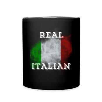 Italien T-Shirt Flagge Urlaub Sommer Palme - Tasse einfarbig - Schwarz - Vorne