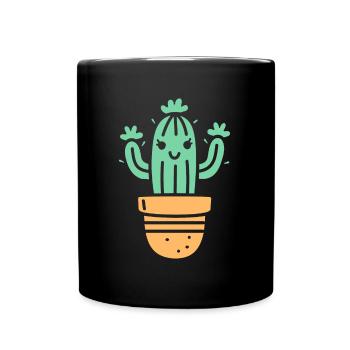 Kaktus - Tasse einfarbig - Schwarz - Vorne