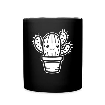 Kaktus - Tasse einfarbig - Schwarz - Vorne