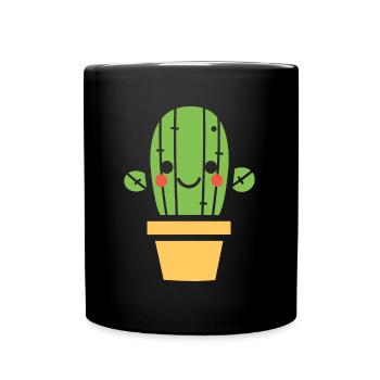 Kaktus - Tasse einfarbig - Schwarz - Vorne