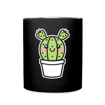 Kaktus - Tasse einfarbig - Schwarz - Vorne