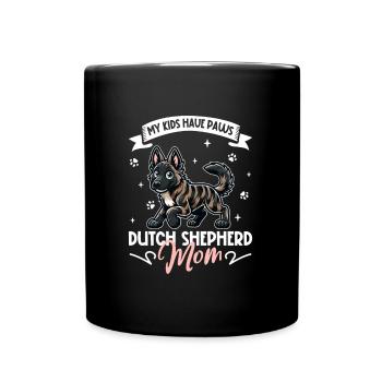 Holländischer Schäferhund Mama - Tasse einfarbig - Schwarz - Vorne