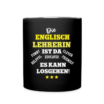 English Teacher Englischlehrerin Sprachlehrerin - Tasse einfarbig - Schwarz - Vorne