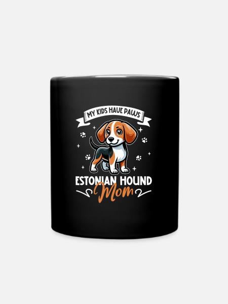 Estnische Bracke Mama - Tasse einfarbig - Schwarz