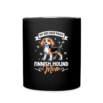 Finnischer Laufhund Mama - Tasse einfarbig - Schwarz - Vorne