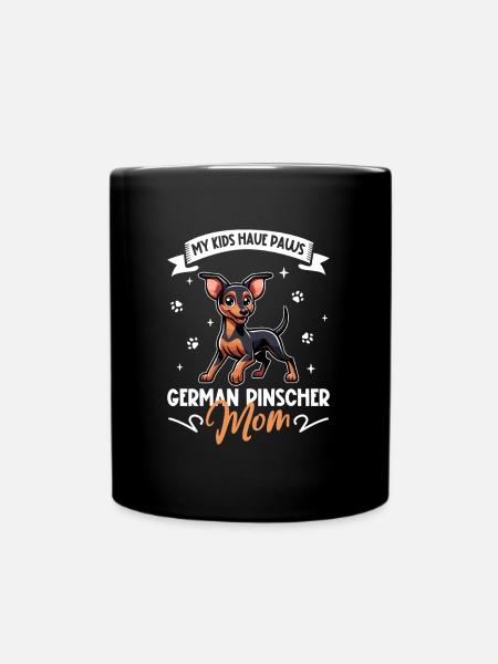 Deutscher Pinscher Mama - Tasse einfarbig - Schwarz