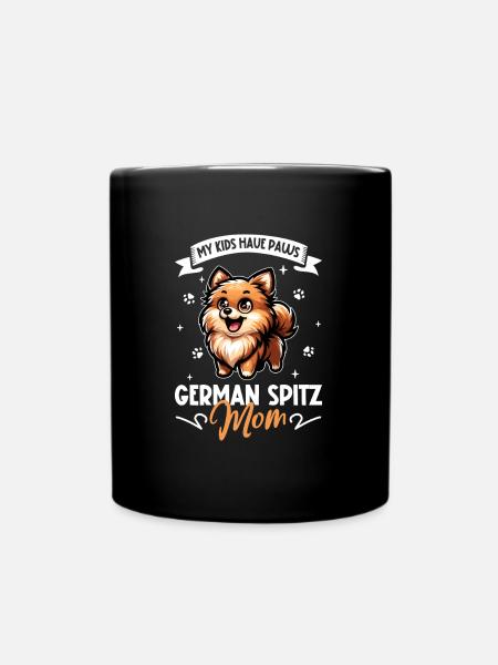 Deutscher Spitz Mama - Tasse einfarbig - Schwarz