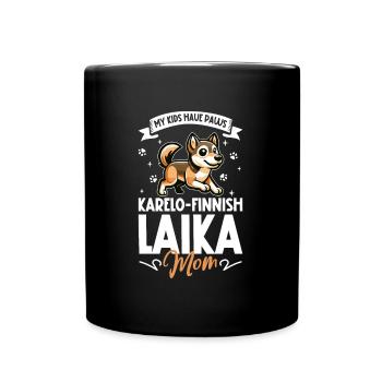 Karelo-Finnische Laika Mama - Tasse einfarbig - Schwarz - Vorne
