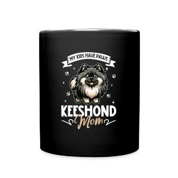 Wolfsspitz Mama - Tasse einfarbig - Schwarz - Vorne