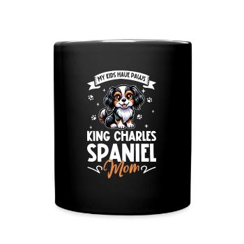 King Charles Spaniel Mama - Tasse einfarbig - Schwarz - Vorne