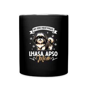 Lhasa Apso Mama - Tasse einfarbig - Schwarz - Vorne