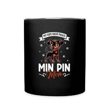 Zwergpinscher Mama - Tasse einfarbig - Schwarz - Vorne