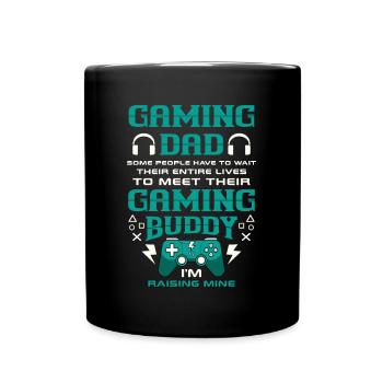 Gamer Father Offspring Baby Child Gamer Joystick - Full Colour Mug - black - Front