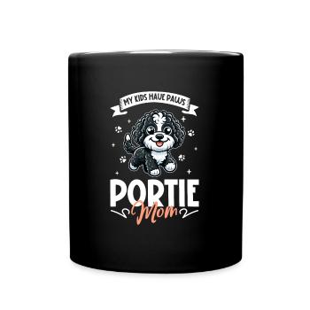Portugiesischer Wasserhund Mama - Tasse einfarbig - Schwarz - Vorne