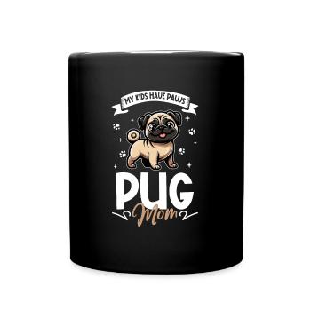 Mops Mama - Tasse einfarbig - Schwarz - Vorne