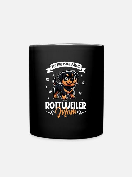 Rottweiler Mama - Tasse einfarbig - Schwarz