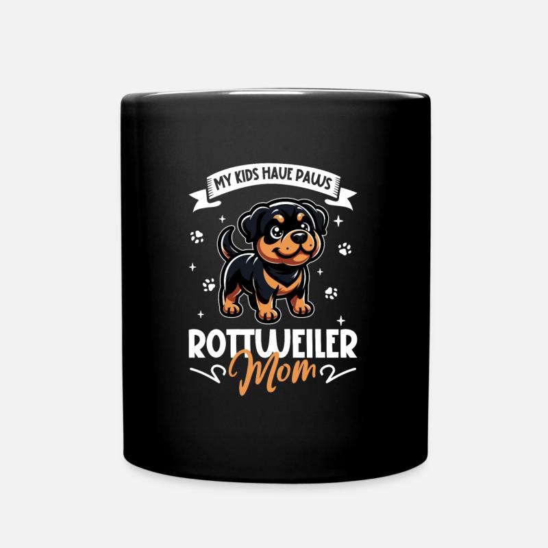 Rottweiler Mama - Tasse einfarbig - Schwarz