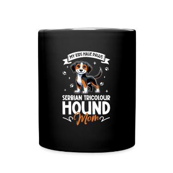 Dreifarbiger Serbischer Laufhund Mama - Tasse einfarbig - Schwarz - Vorne