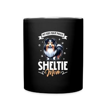 Chien de berger Shetland Mama - Mug uni - noir - Devant