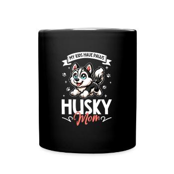 Sibirischer Husky Mama - Tasse einfarbig - Schwarz - Vorne