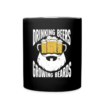 Boire Des Bières Et Laisser Pousser Des Barbes, Drôle De Barbe - Mug uni - noir - Devant