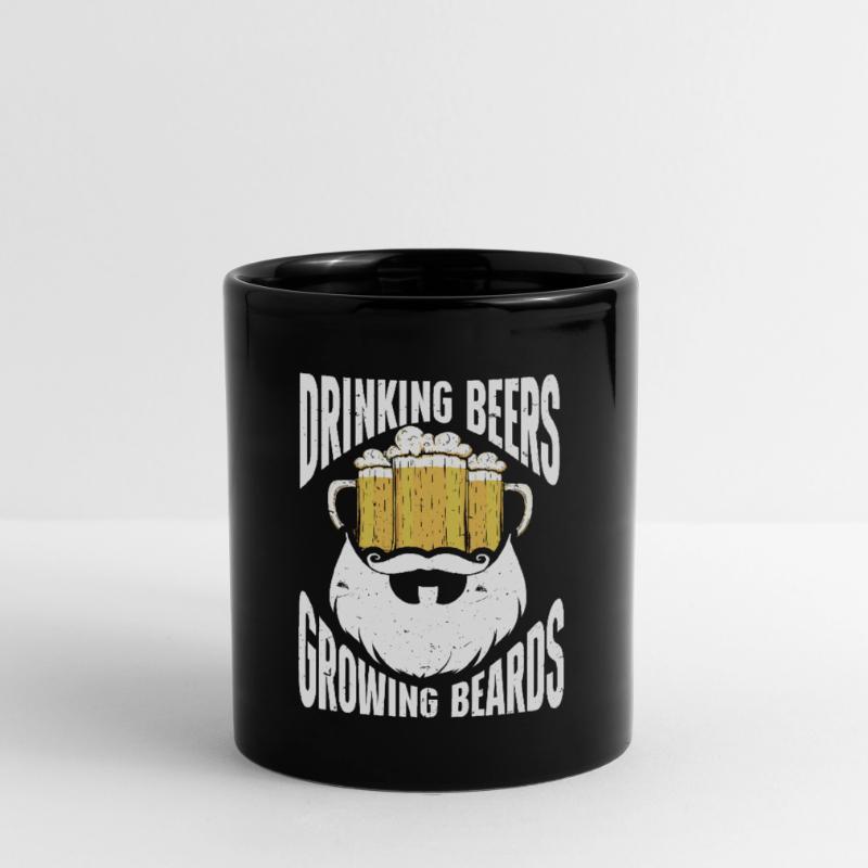 Drinking Beers And Growing Beards, Funny Beard Full Colour Mug