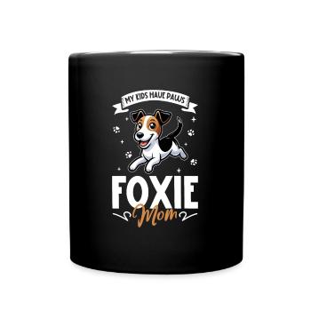 Glatthaar-Foxterrier Mama - Tasse einfarbig - Schwarz - Vorne
