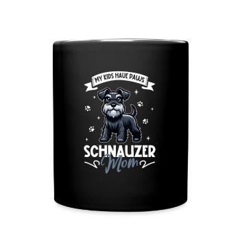 Schnauzer Mama - Tasse einfarbig - Schwarz - Vorne