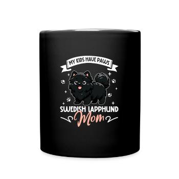 Schwedischer Lapphund Mama - Tasse einfarbig - Schwarz - Vorne
