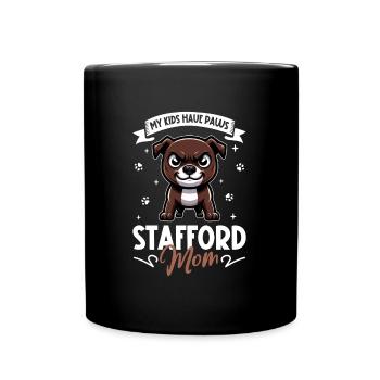 Staffordshire Bullterrier Mama - Tasse einfarbig - Schwarz - Vorne