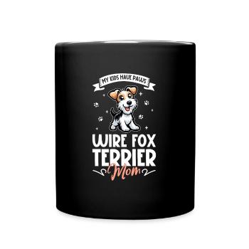 Drahthaar-Foxterrier Mama - Tasse einfarbig - Schwarz - Vorne