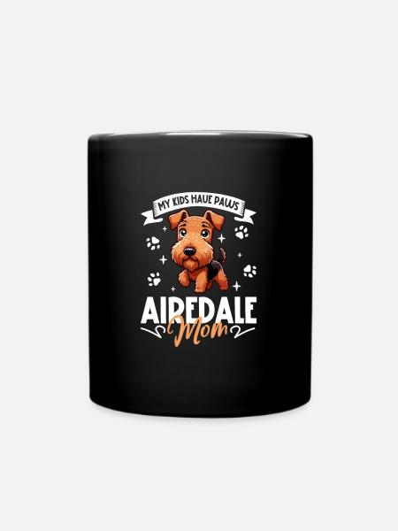 Airedale Terrier Mama - Tasse einfarbig - Schwarz
