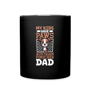 Österreichischer Pinscher Papa - Tasse einfarbig - Schwarz - Vorne