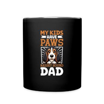 Basset Hound Papa - Tasse einfarbig - Schwarz - Vorne