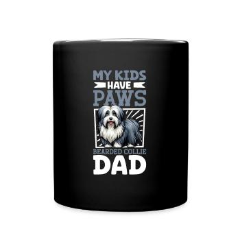 Bearded Collie Papa - Tasse einfarbig - Schwarz - Vorne