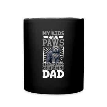 Bergamasker Hirtenhund Papa - Tasse einfarbig - Schwarz - Vorne