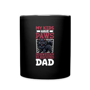 Norwegian Elkhound Dad - Full Colour Mug - black - Front