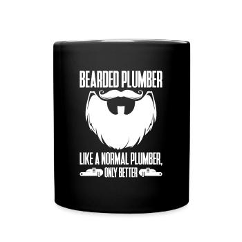 Drôle Je suis plombier - Mug uni - noir - Devant