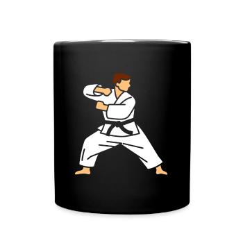 Karate - Tasse einfarbig - Schwarz - Vorne