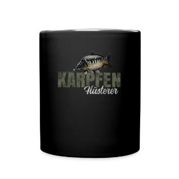 Karpfen Flüsterer - Tasse einfarbig - Schwarz - Vorne